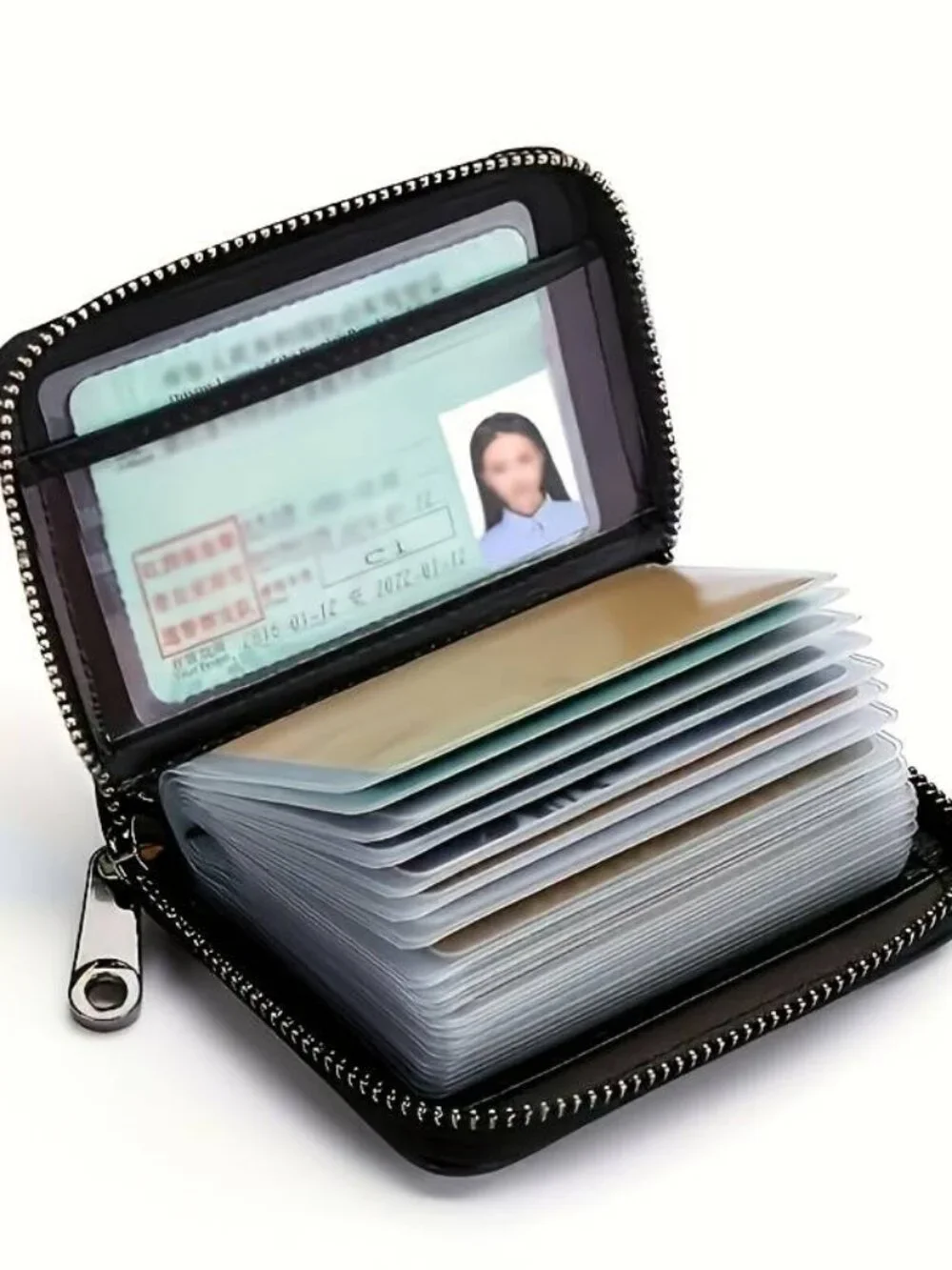 RFID Blocking Card Holder 20 Slot Minimalist Zipper Wallet